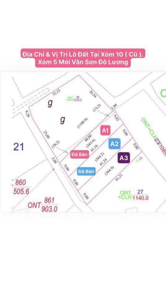 Đất nền Văn Sơn Đô Lương 370m² giá 700 triệu - Cơ hội sở hữu đất vàng!