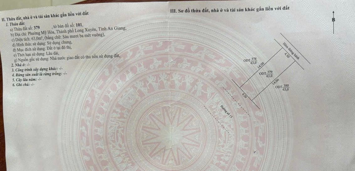 Đất nền KDC Tây Đại Học Long Xuyên 63m² giá 1.35 tỷ - Mặt tiền công viên tuyệt đẹp!