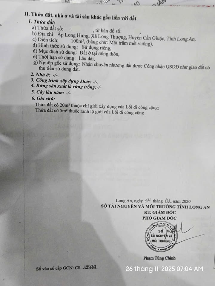 Bán gấp đất nền thổ cư 100m² tại Ấp Long Hưng, Cần Giuộc - Giá chỉ 980 triệu!