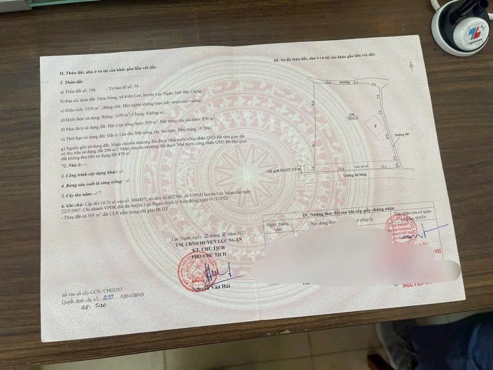 Đất vườn 1070m² tại Kiên Lao, Lục Ngạn - Giá chỉ 100 triệu!