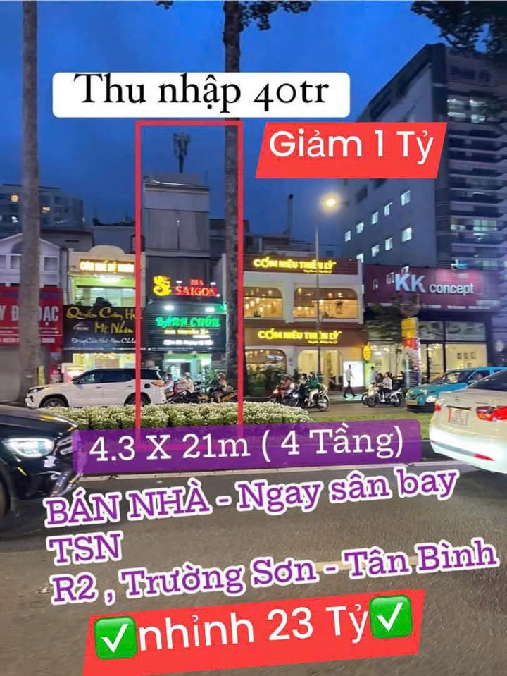 Nhà mặt tiền kinh doanh Trường Sơn, Tân Bình 90.3m² giá 23.6 tỷ - Sát sân bay Tân Sơn Nhất!