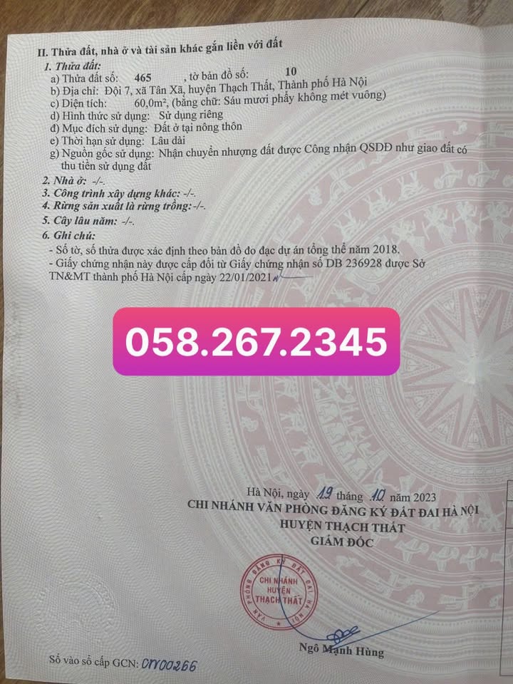 Đất nền Thôn 7 Tân Xã 60m² giá thỏa thuận - Đường vào rộng rãi, cơ hội đầu tư hấp dẫn!