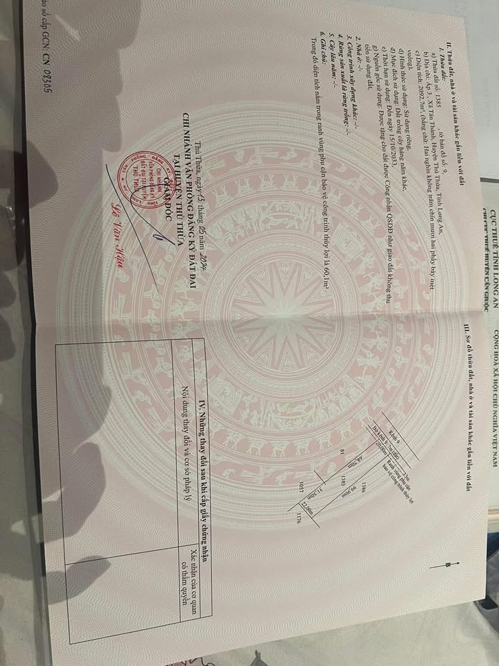 Bán đất vườn MT kênh 9, Tân Thành, Thủ Thừa 2080m² - Giá chỉ 730 triệu!