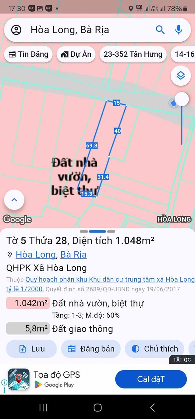 Đất nền Bà Rịa - Vũng Tàu 1048m² giá 7 tỷ - Mặt tiền đường Số 8, đầu tư sinh lời!