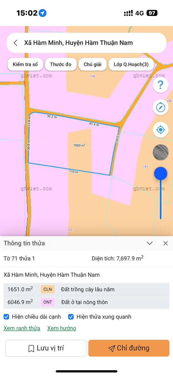 Đất nông nghiệp 7649m² tại xã Hàm Minh - Giá chỉ 2.295 tỷ, thương lượng!
