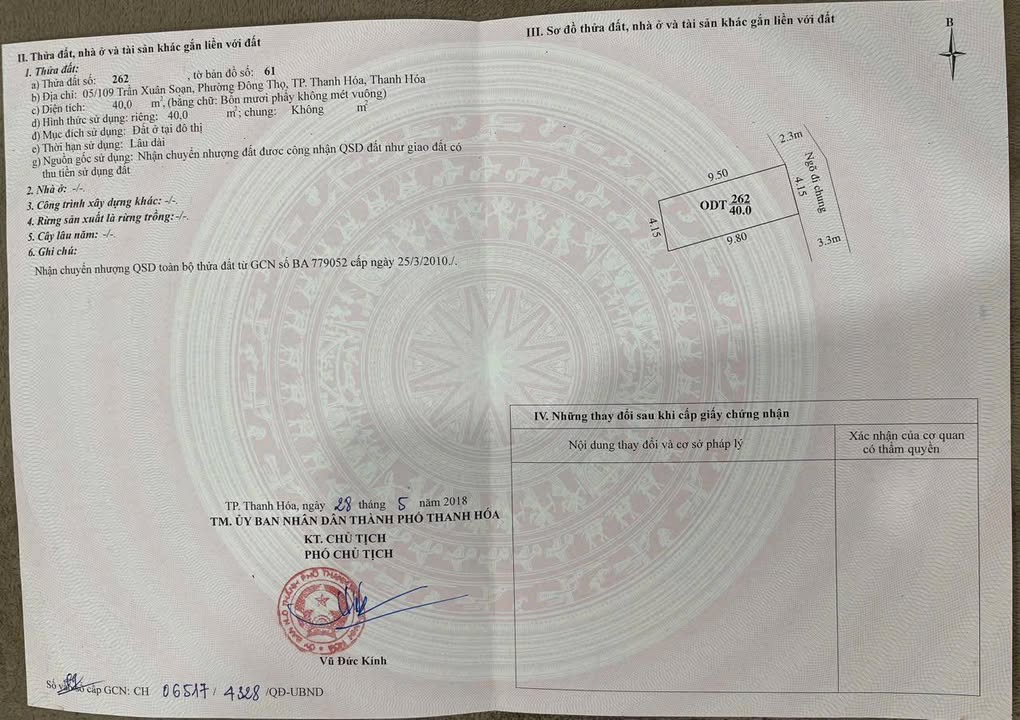 Nhà phố chính chủ TP. Thanh Hóa 40m² - Vị trí trung tâm, pháp lý rõ ràng!