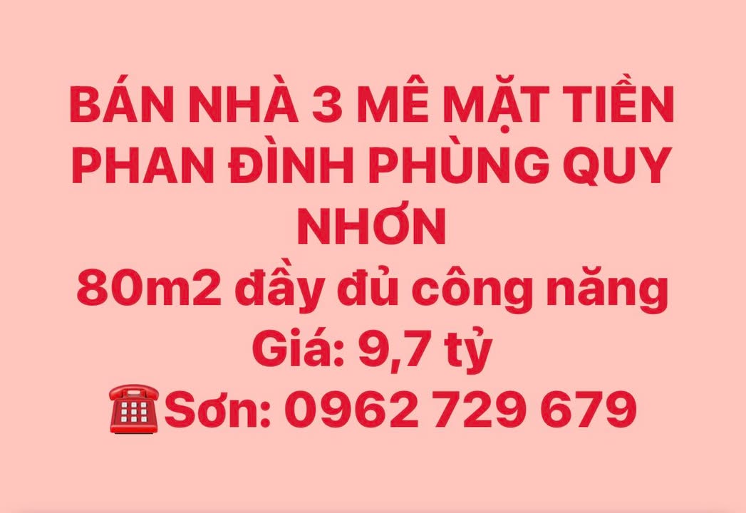 Nhà mặt tiền Phan Đình Phùng, Quy Nhơn 80m² giá 9.7 tỷ - Đầy đủ công năng!