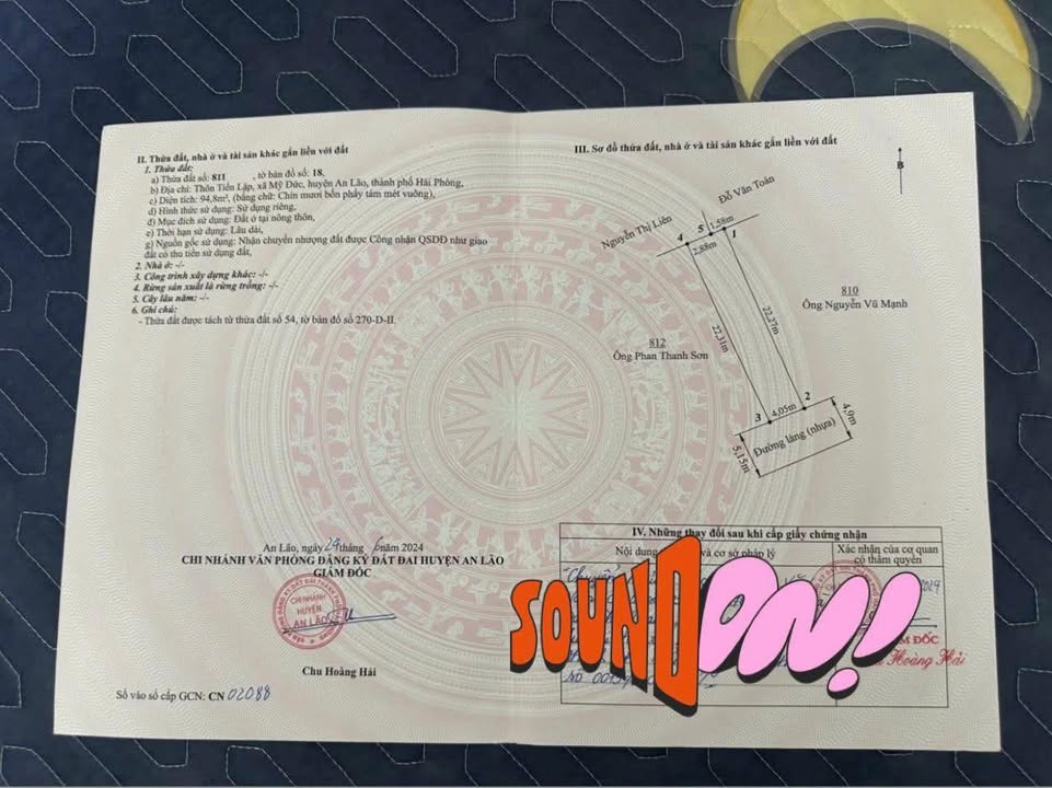 Đất nền tại trung tâm Mỹ Đức, An Lão 94m² - Cơ hội đầu tư tuyệt vời!