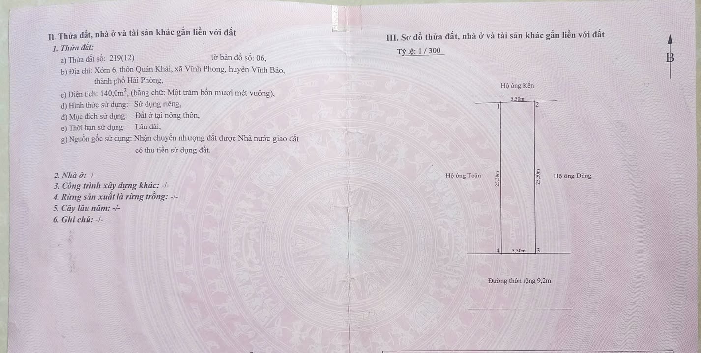Đất nền Vĩnh Hải 140m² giá 1.6 tỷ - Đầu tư sinh lời tại khu trung tâm!