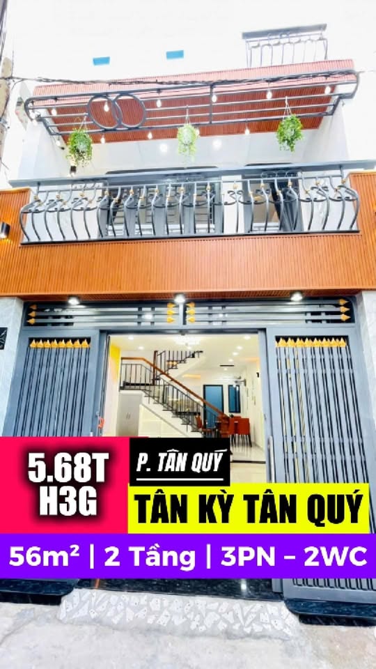 Nhà phố Tân Kỳ Tân Quý 56m² giá 5.98 tỷ - Full nội thất cao cấp!
