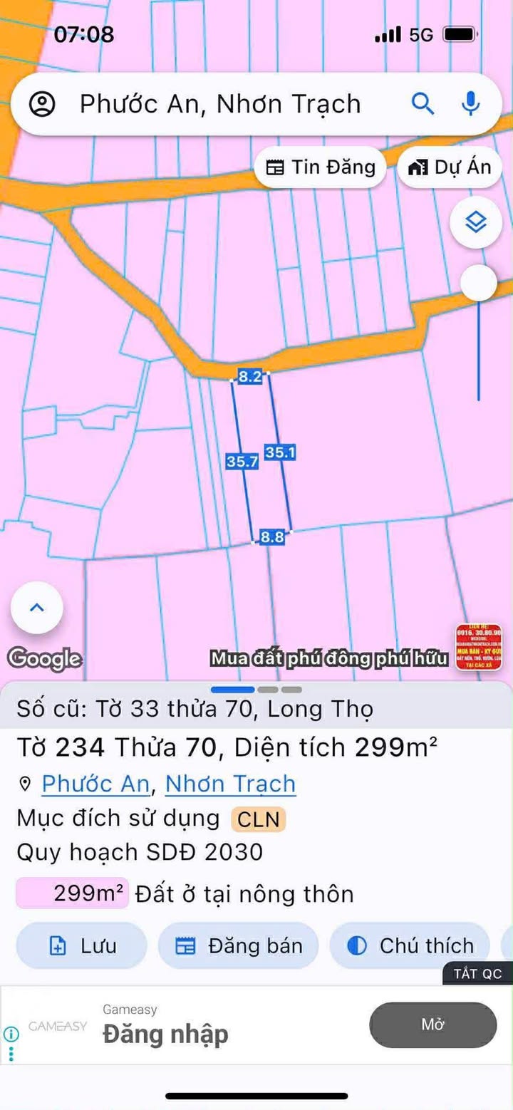 Đất nền Long Thọ Nhơn Trạch 300m² giá 3 tỷ - Đầu tư sinh lời ngay!