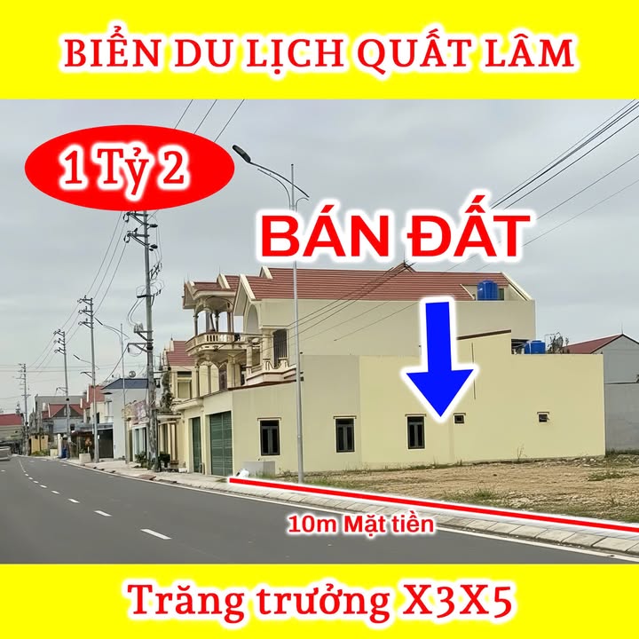 Đất biển Quất Lâm 100m² giá 1.2 tỷ - Vị trí đắc địa gần bãi tắm!