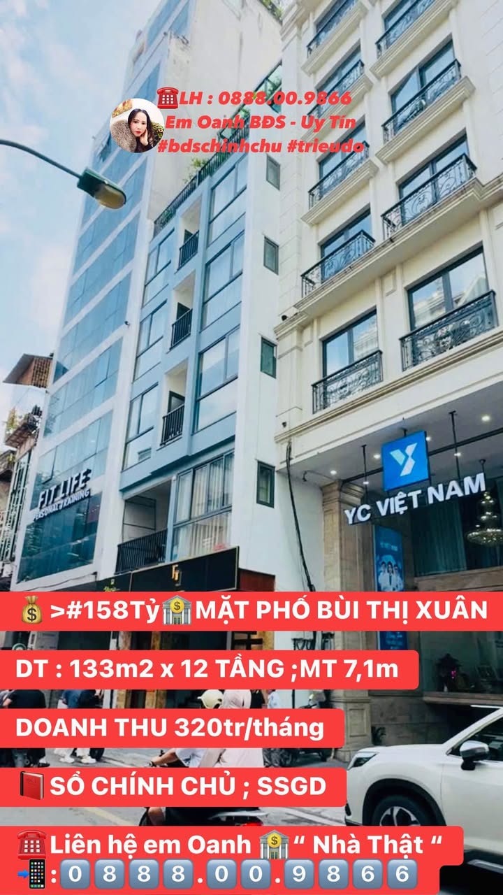 Mặt phố Bùi Thị Xuân, quận Hai Bà Trưng, 133m², giá 158 tỷ - Cơ hội đầu tư sinh lời cao!