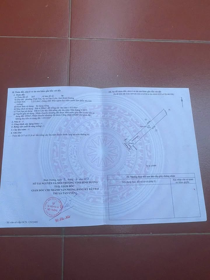 Đất Vĩnh Tân, Tân Uyên 2400m² - Cơ hội đầu tư kinh doanh hấp dẫn!