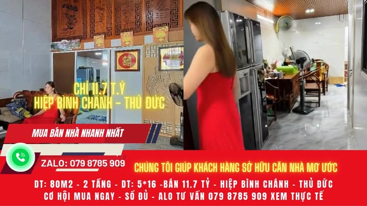Nhà 1 Trệt 1 Lầu Hiệp Bình Chánh 80m² giá 11.7 tỷ - Kinh doanh tốt, vị trí đắc địa!
