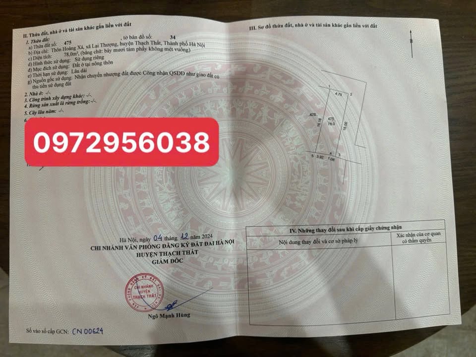 Đất nền Lại Thượng, Thạch Thất 78m² giá 2 tỷ - Lô góc đẹp, sổ đỏ chính chủ!