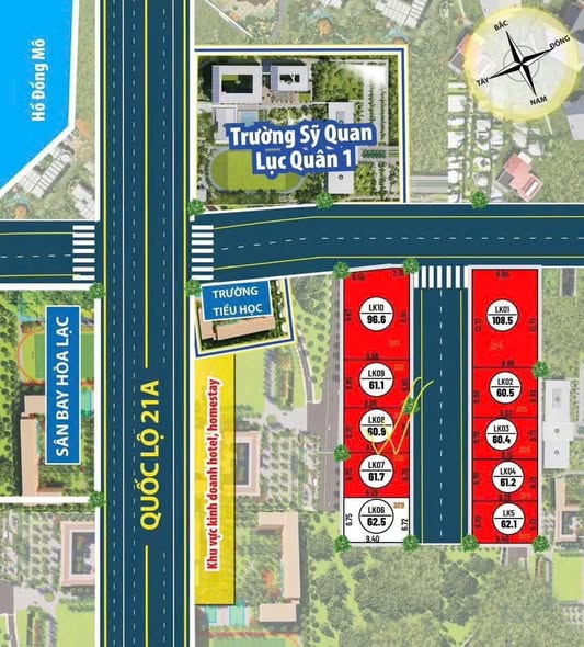 Đất thổ cư 61,1m² Hoàng Xá – Lại Thượng – Thạch Thất giá 1 tỷ - Đầu tư sinh lời tốt!