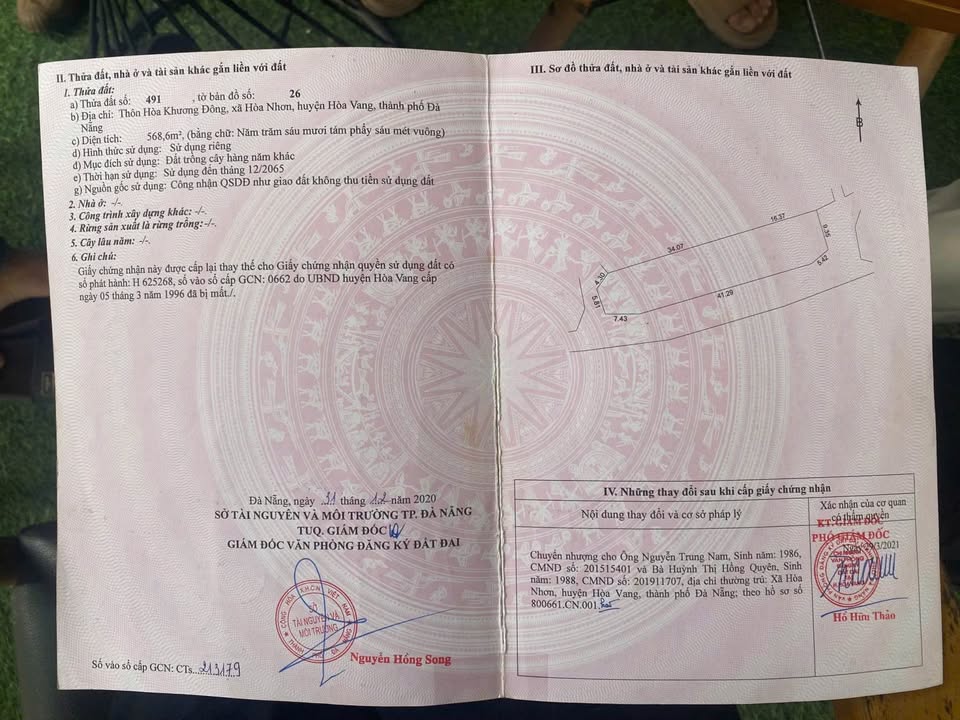 Đất vườn Hòa Nhơn 568m² giá 550 triệu - Mặt tiền ô tô, view cánh đồng