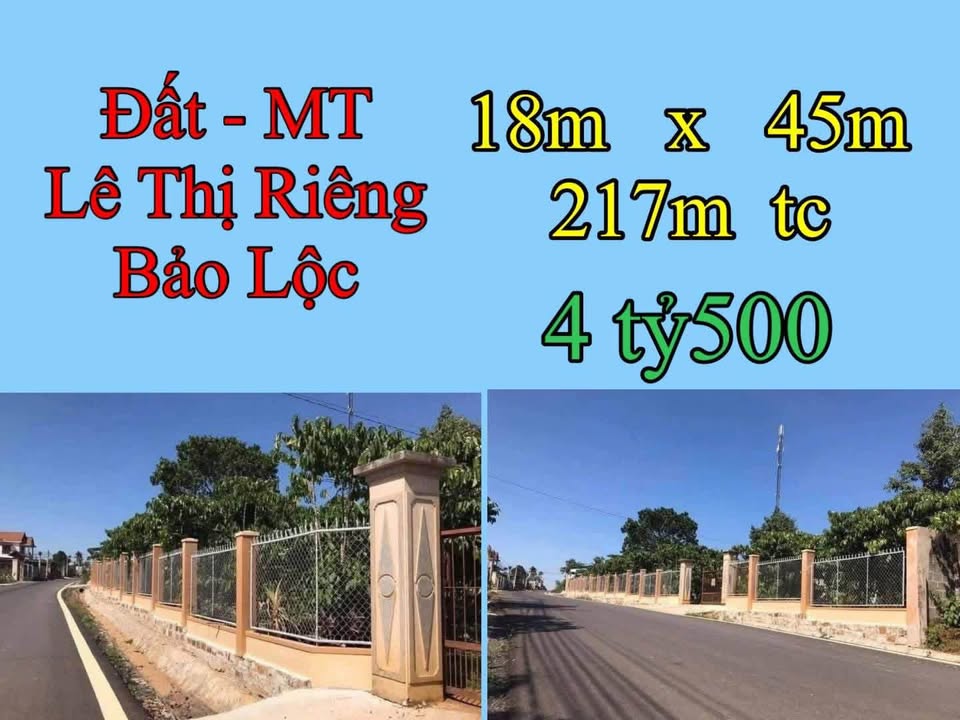 Đất mặt tiền Lê Thị Riêng, Lộc Châu, Bảo Lộc 810m² giá 4.5 tỷ - Cơ hội đầu tư tuyệt vời!