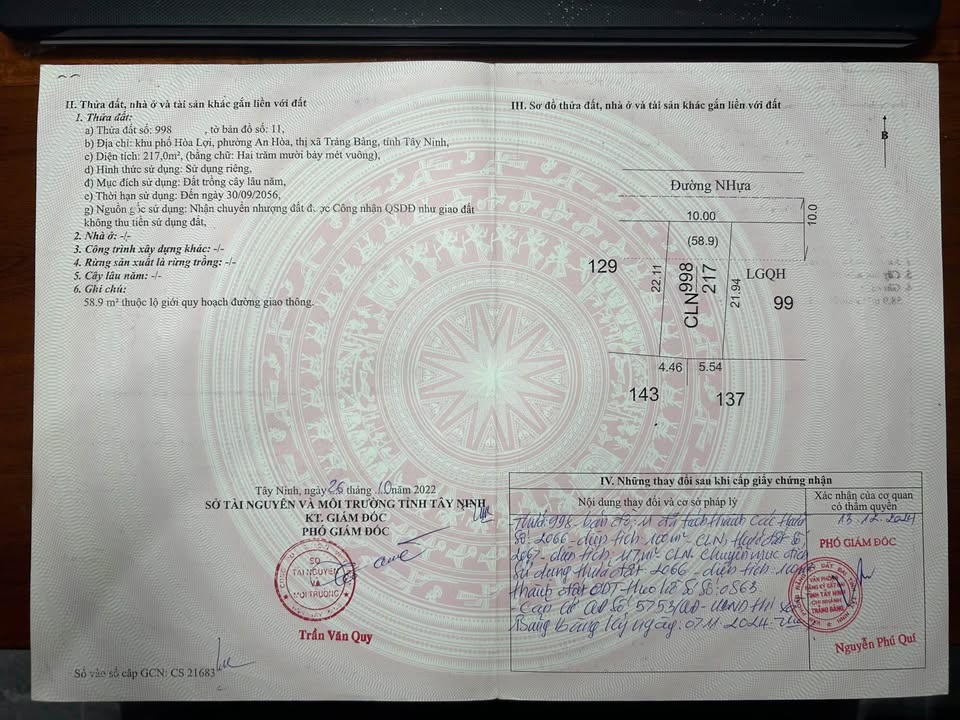 Đất mặt tiền đường An Lợi 3, Trảng Bàng, 220m² - Giá tốt bất ngờ!