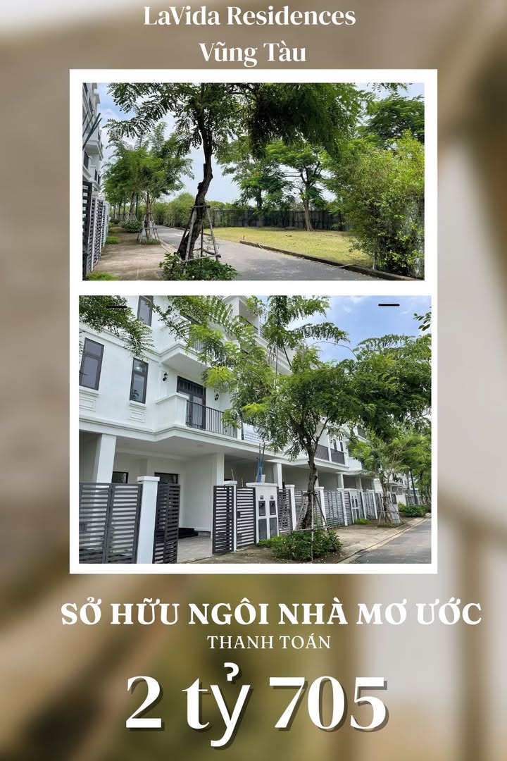 Nhà phố liền kề Lavida Vũng Tàu 77m² giá 6.3 tỷ - Không thể bỏ lỡ!