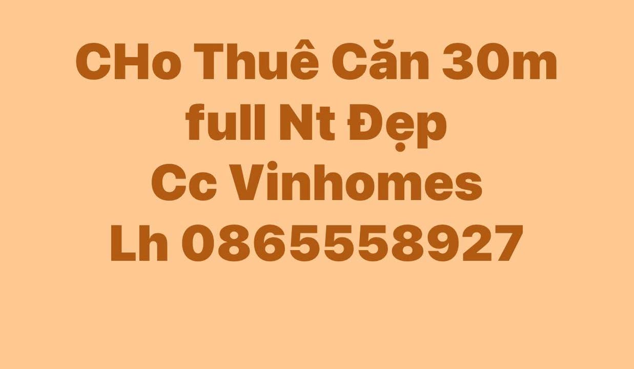 Căn hộ Vinhomes Hà Tĩnh 30m² - Full nội thất đẹp, cho thuê ngay!