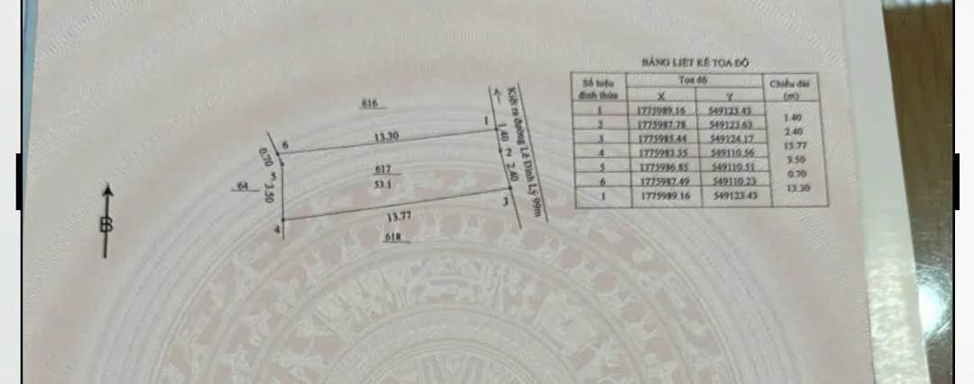 Lô đất đẹp đường Lê Đình Lý, Thạc Gián, 53.1m² giá 2.9 tỷ - Vị trí đắc địa cho đầu tư!