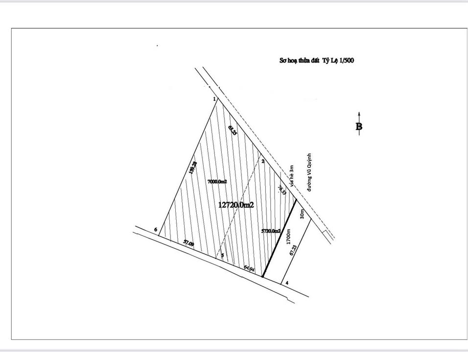 Cho thuê mặt bằng 1.700m² phố Vũ Quỳnh, Nam Từ Liêm - Vỉa hè rộng, mặt tiền đẹp