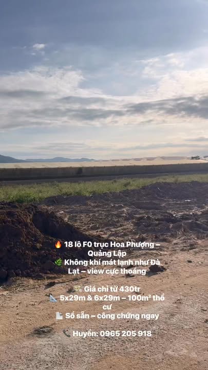Đất nền dự án tại Hoa Phượng, Quảng Lập 145m² giá chỉ 430 triệu - View thoáng mát như Đà Lạt!