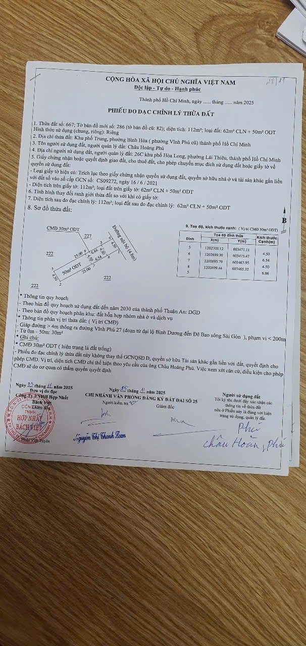 Đất Vĩnh Phú, Thuận An 112,3m² giá 3,6 tỷ - Đường xe tải thông ra sông