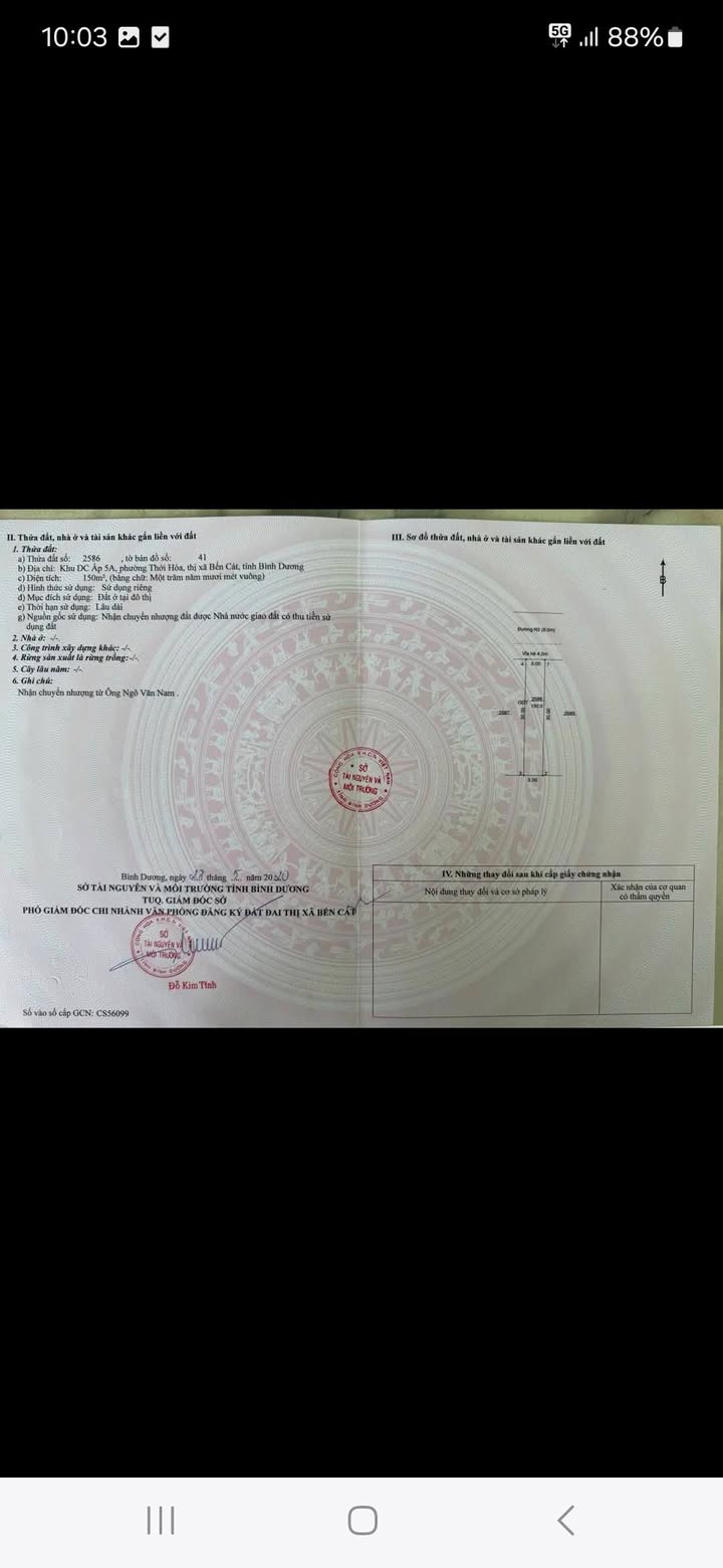 Đất nền Thới Hòa, Bến Cát 150m² giá 1.5 tỷ - Cơ hội đầu tư không thể bỏ qua!