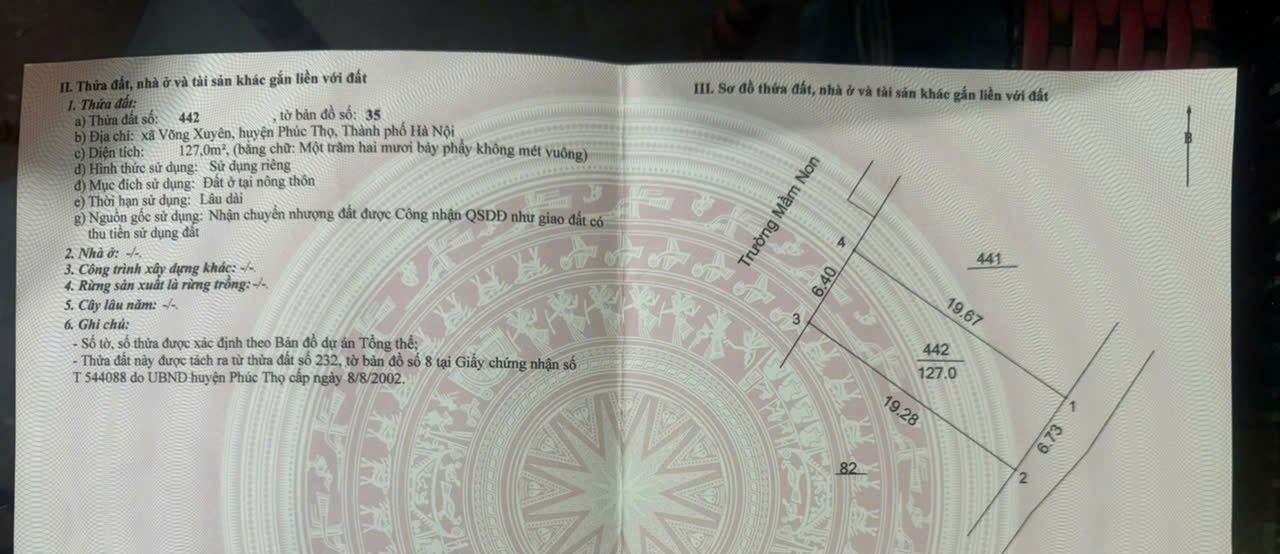 Đất nền Võng Xuyên, Phúc Thọ 127m² giá 3.99 tỷ - Sổ đỏ chính chủ, full tiện ích!