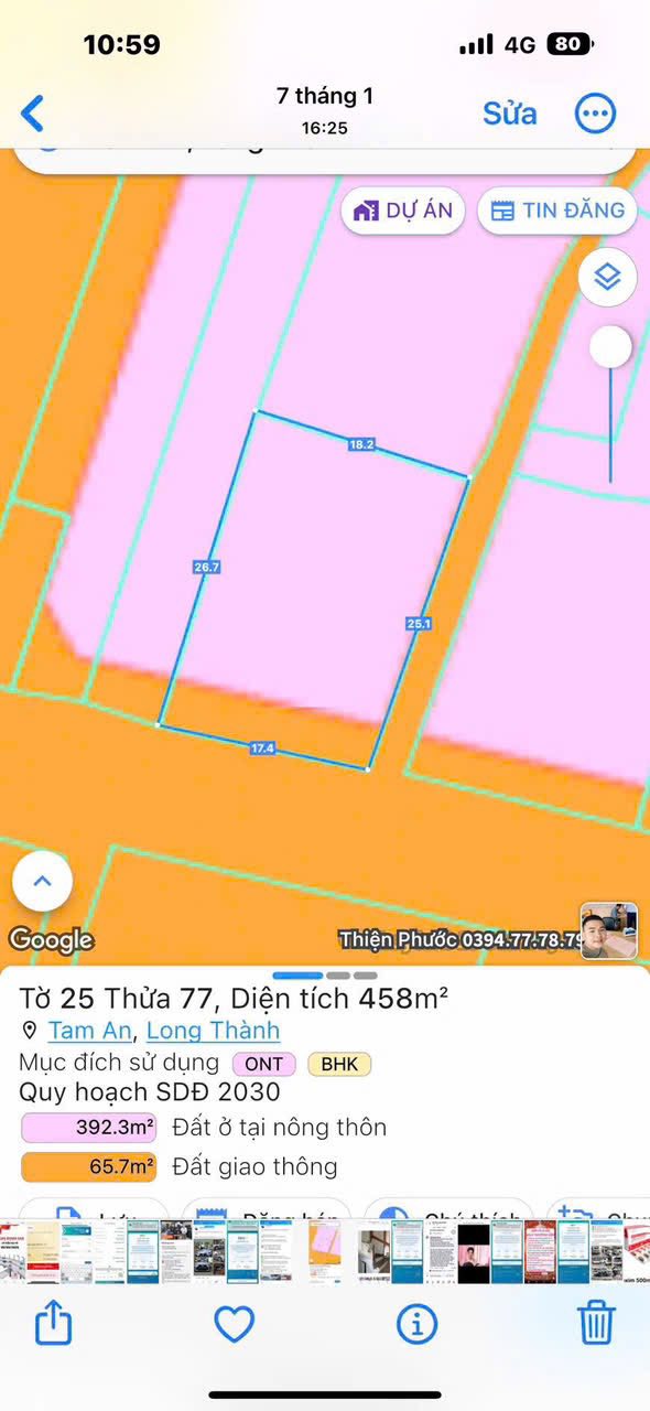 Mặt tiền kinh doanh Ấp 3 Tam An 458m² giá thỏa thuận - Cơ hội đầu tư hấp dẫn!