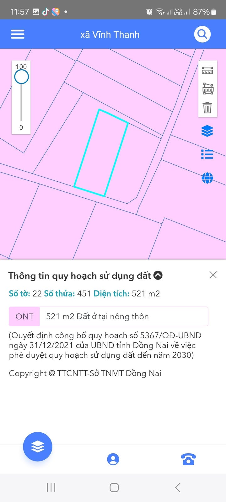 Đất nền Vĩnh Thanh Nhơn Trạch 521m² giá 3 tỷ - Cơ hội đầu tư tiềm năng!