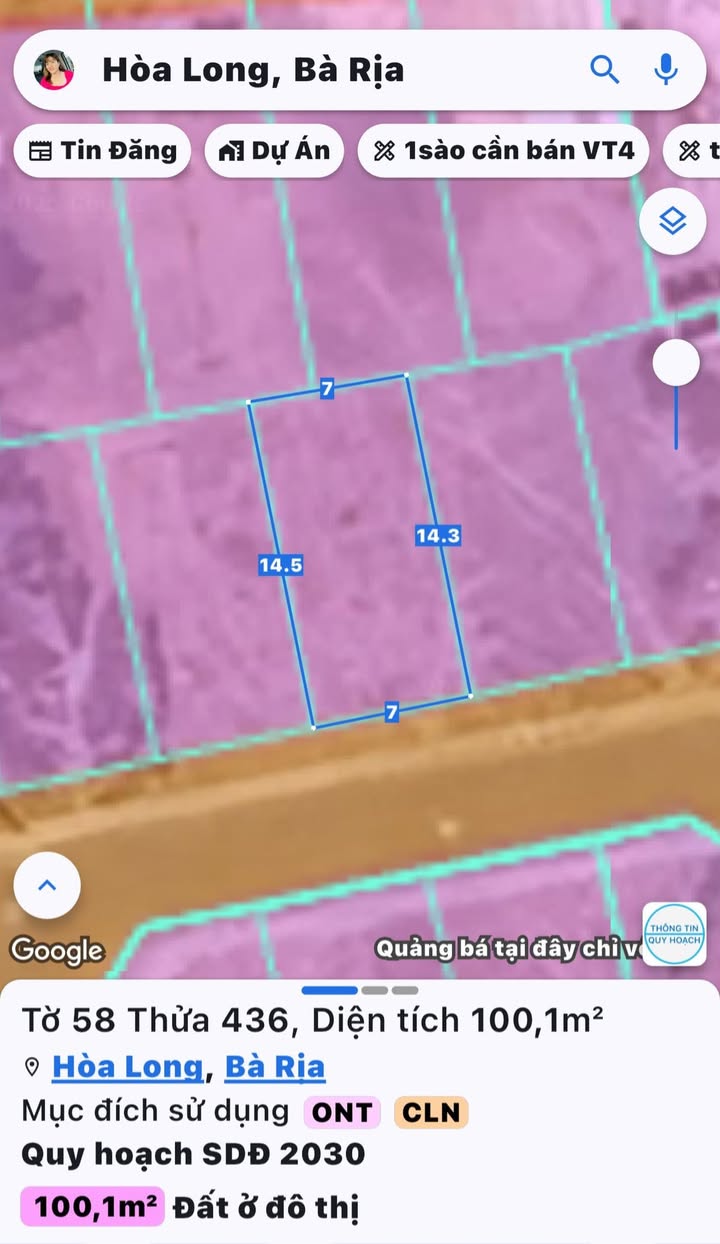 Đất nền Hòa Long Bà Rịa 99m² giá 1.85 tỷ - Cách Hương lộ 2 chỉ 40m!