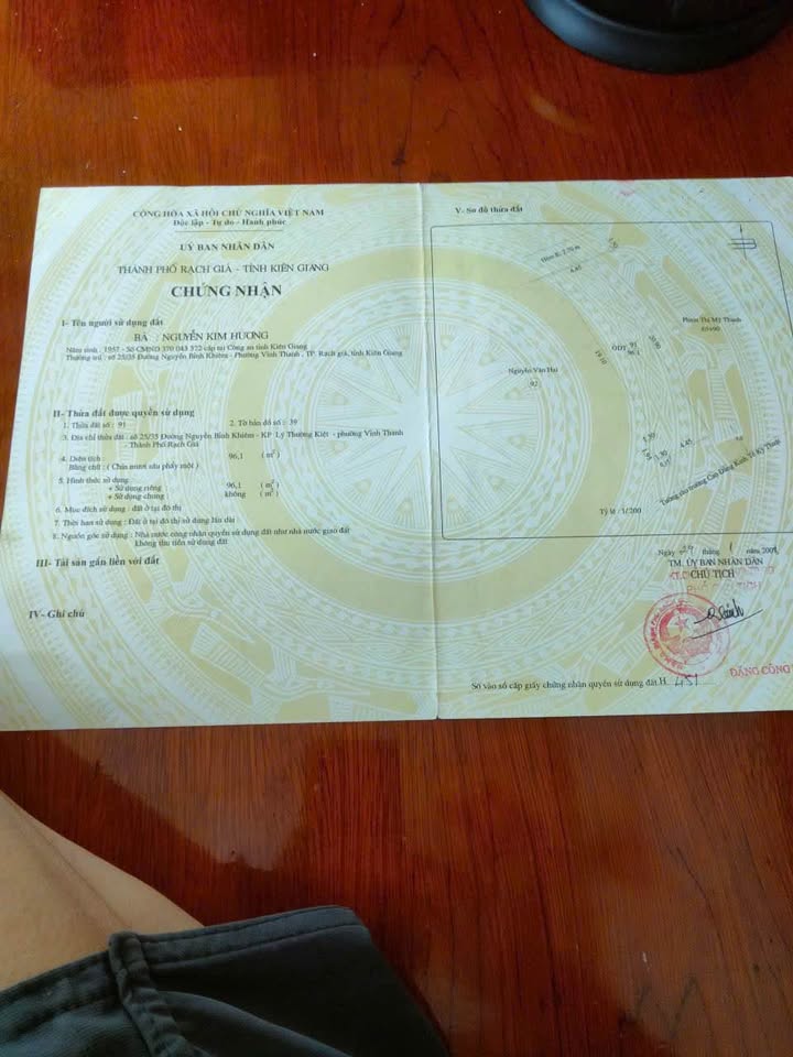 Đất thổ cư 100% hẻm 25 Nguyễn Bỉnh Khiêm, Vĩnh Thanh 93m² - Giá chỉ 1 tỷ VND