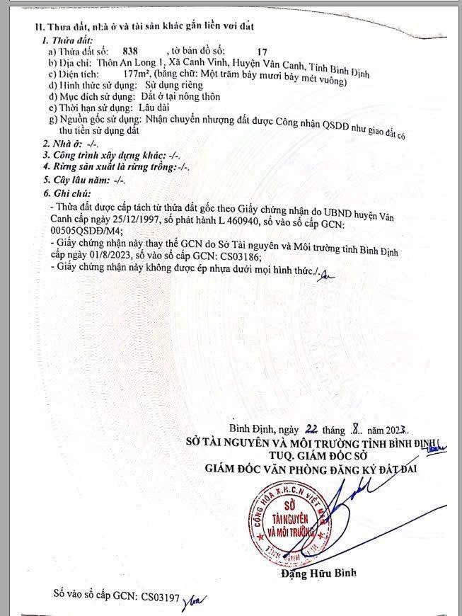 Đất thổ cư Canh Vinh 180m² giá chỉ 5xx triệu - Pháp lý sổ hồng sẵn!