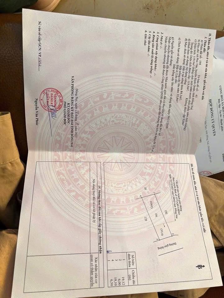 Đất thổ cư 119m² mặt tiền đường bê tông 6m tại Phú Tân - Giá chỉ 350 triệu!