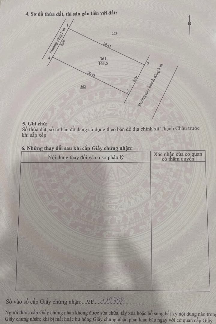 Đất Thạch Châu 163.2m² giá 2 tỷ - Cơ hội đầu tư lý tưởng!