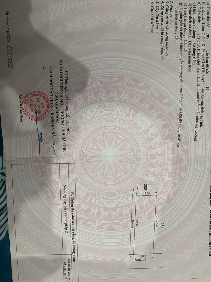 Đất thổ cư Cẩm Hà 252m² giá thỏa thuận - Gần chợ và trường học!