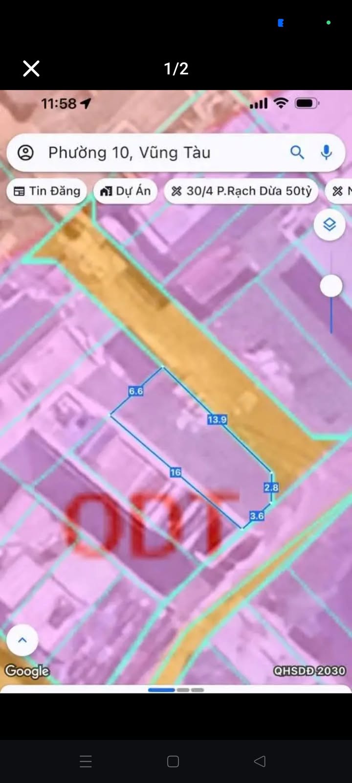 Đất 2MT hẻm 167 Lưu Chí Hiếu, P10, TP Vũng Tàu 95m² giá 5.7 tỷ - Ô tô tránh nhau thoải mái!