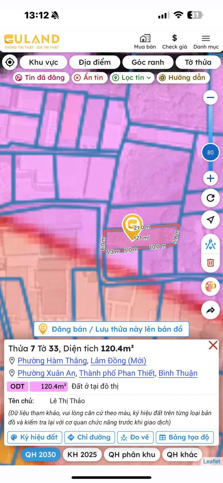 Đất thổ cư Phan Thiết 120m² giá 599 triệu - Sổ đỏ chính chủ, công chứng nhanh!