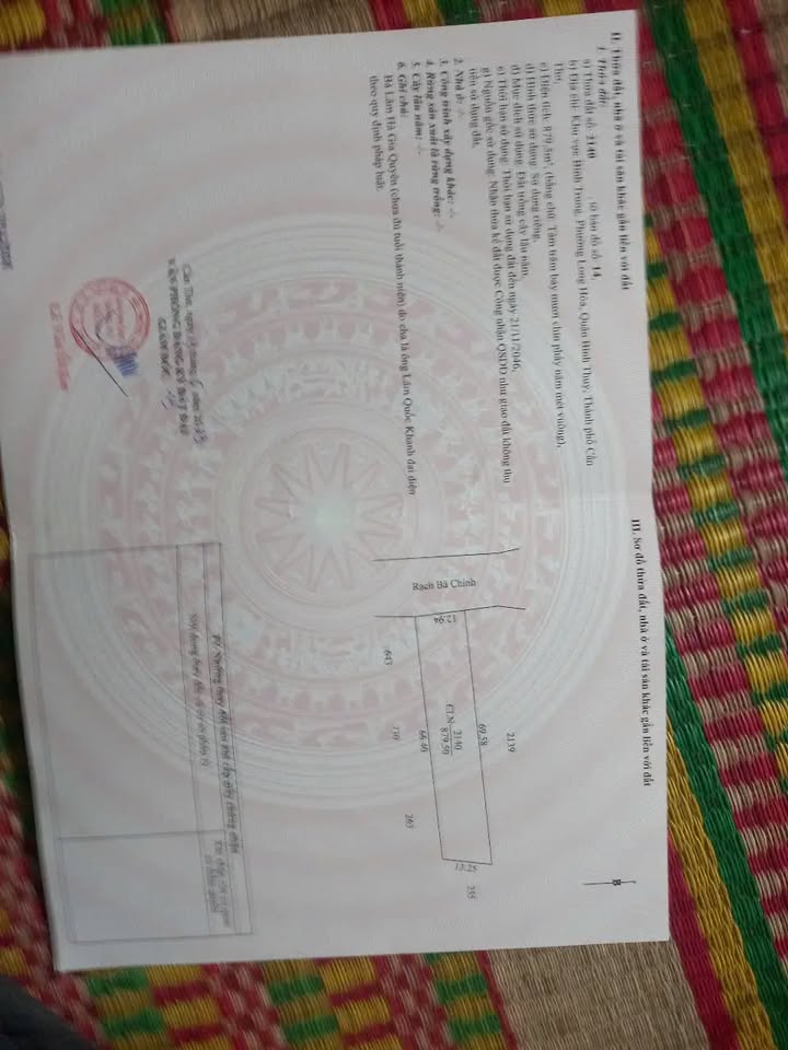 Đất vườn Long Tuyền 1759m² giá 3.518 tỷ - Mặt tiền sông, có cây ăn trái!