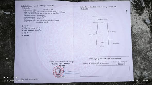 Đất nền thôn Đông, xã Tam Đa, 213m² giá 3.1 tỷ - Sổ hồng chính chủ, vị trí đẹp!