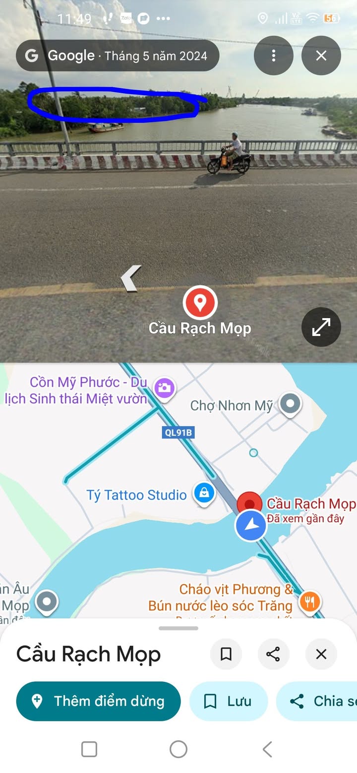 Đất Kinh doanh mặt tiền sông Rạch Mọp, Nhơn Mỹ, 2000m² - Cơ hội đầu tư sáng giá!