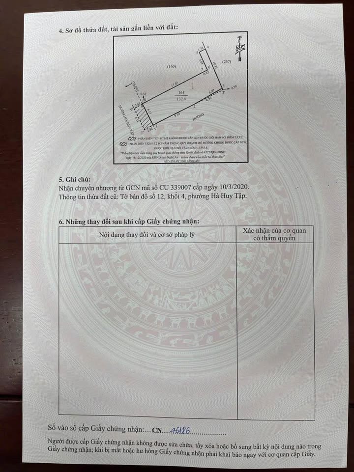 Bán đất mặt tiền đường Hà Huy Tập, 132m², giá thỏa thuận - Đầu tư sinh lời ngay!