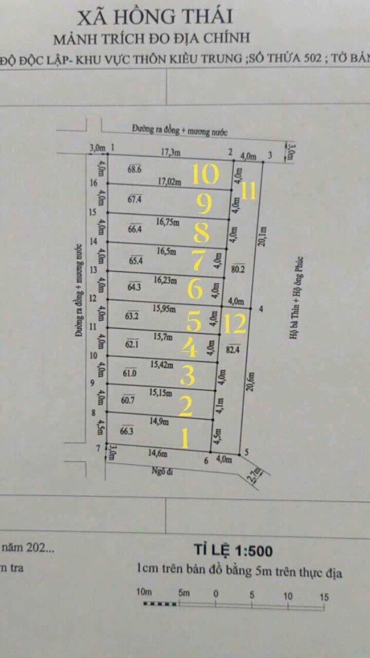 Đất nền lô góc 68,6m² tại Kiều Trung, Hồng Thái, An Dương - Giá chỉ 1 tỷ VND!