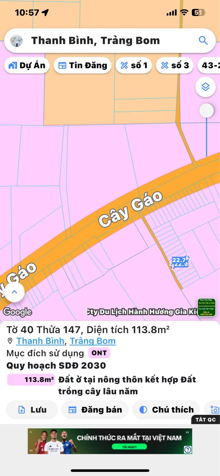 Đất nền Bàu Hàm, Trảng Bom 113m² giá chỉ 500 triệu - Đầu tư sinh lời ngay!