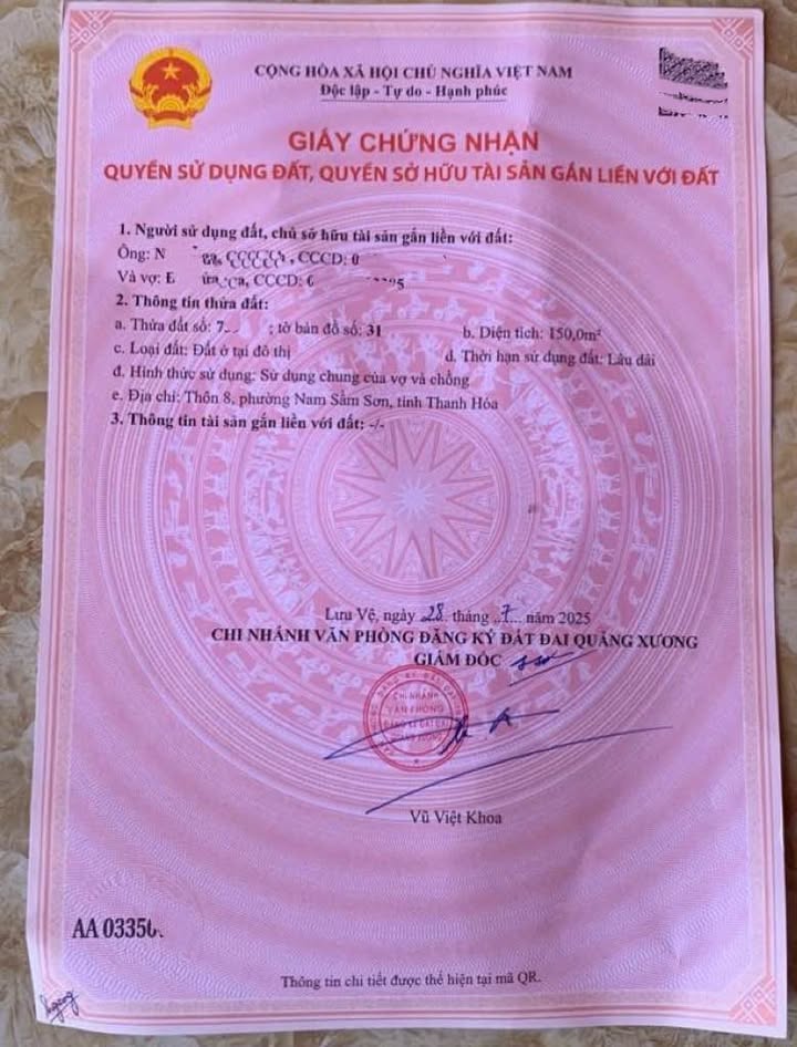 Đất nền Sầm Sơn 150m² giá 1.1 tỷ - Đầu tư sinh lời ngay!