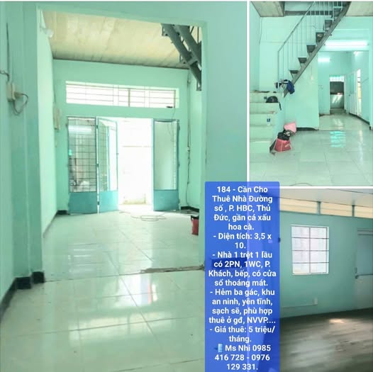 Nhà cho thuê đường Số, Thủ Đức 35m² giá 5 triệu - Khu vực yên tĩnh, an ninh